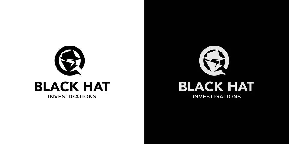 Modern and unique black hat detective illustration logo design 8 Stock Illustration