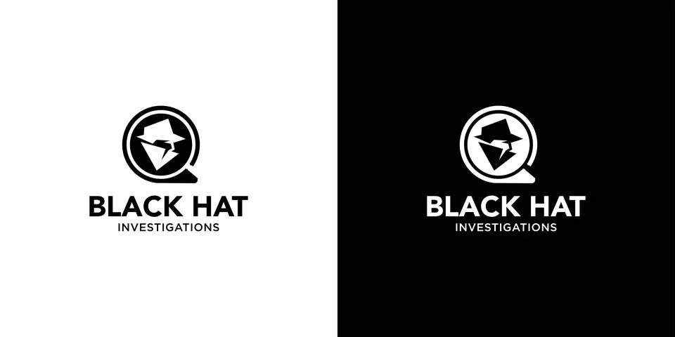 Modern and unique black hat detective illustration logo design 7 Stock Illustration