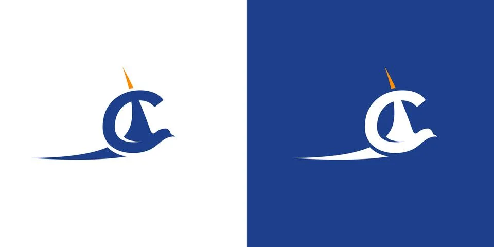 Modern and unique C initial Travel logo design Stock Illustration