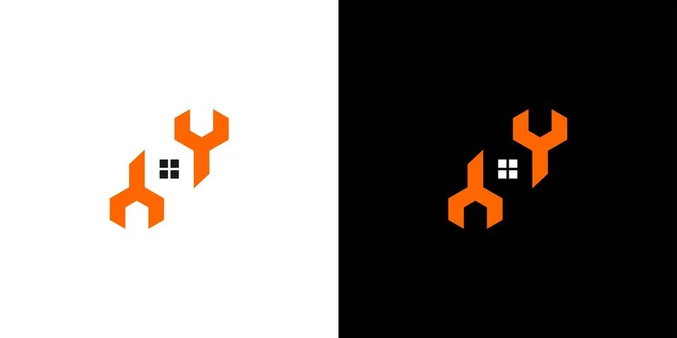 Modern and unique engineering house logo design 2 Stock Illustration