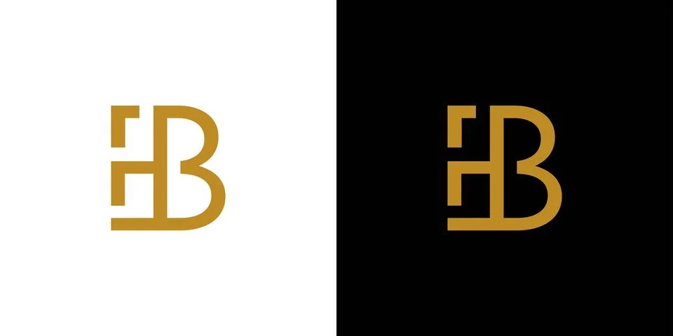 Modern and unique HB initial logo design abstract Stock Illustration