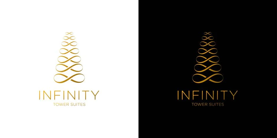 Modern and unique infinity building logo design 스톡 일러스트