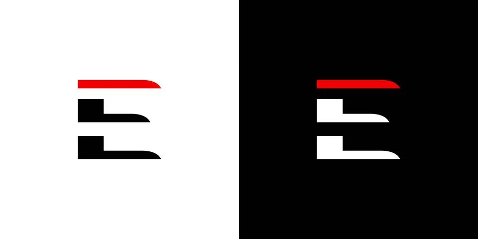 Modern and unique letter E initials logo design 3 Stock Illustration