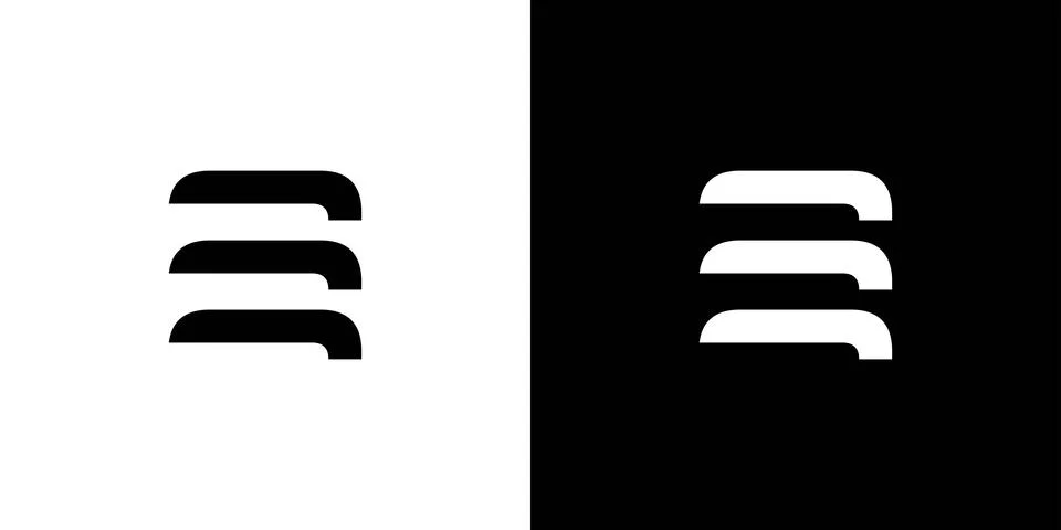 Modern and Unique  letter E initials logo design Stock Illustration