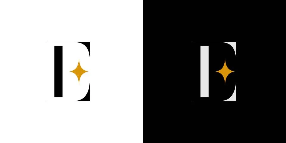 Modern and unique letter E initials logo design Stock Illustration