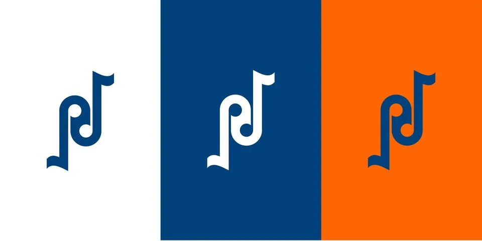 Modern and Unique N initials music logo design Stock Illustration