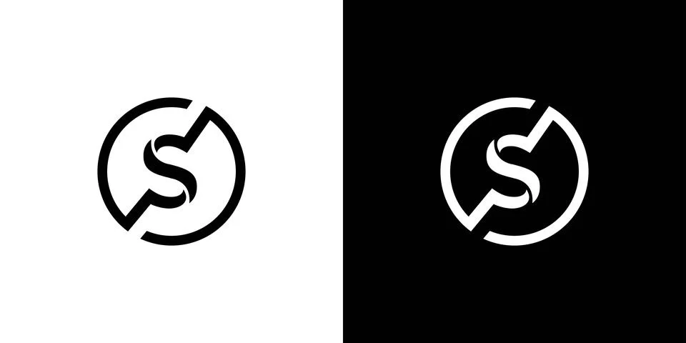 Modern and unique S initial circle logo design abstract Stock Illustration