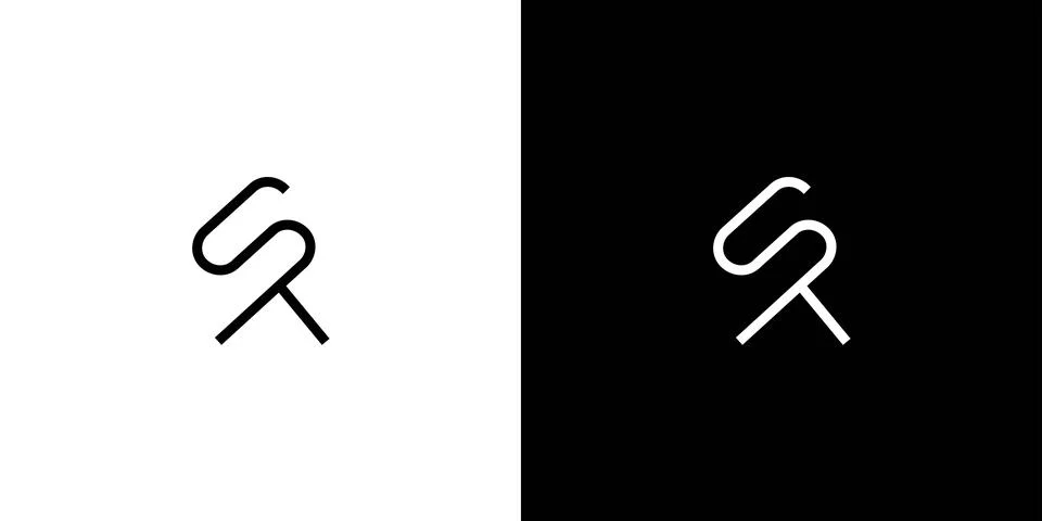 Modern and unique SR initials logo design Stock Illustration