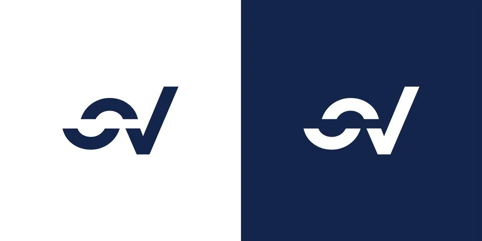 Modern and unique SV  logo design Stock Illustration