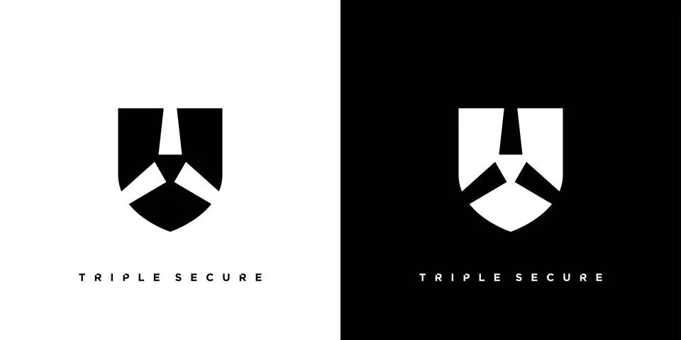 Modern and unique triple secure logo design Stock Illustration