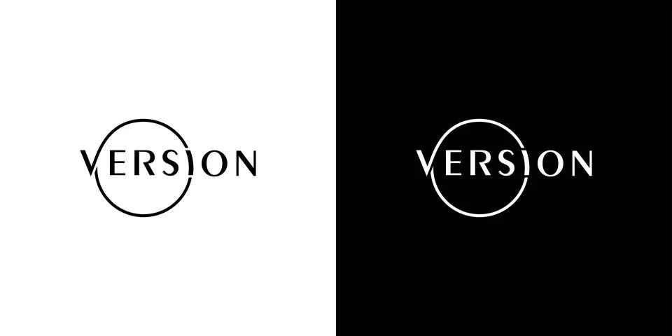 Modern and unique version logo design Stock Illustration