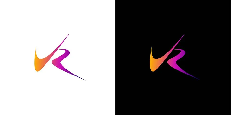 Modern and unique VR initials logo design Illustrazione stock