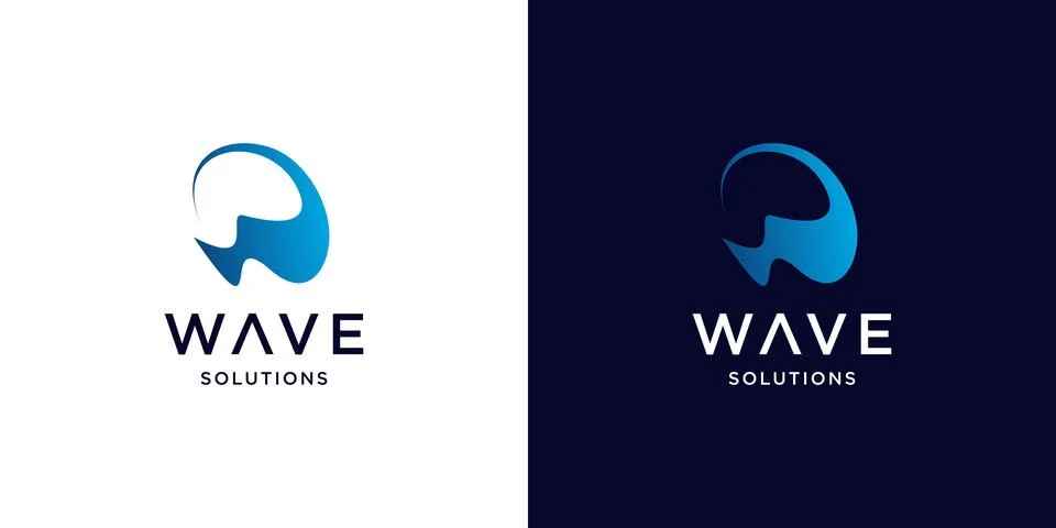 Modern and unique wave logo design Stock Illustration
