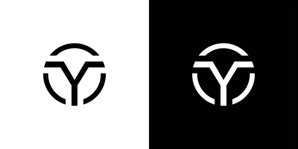 Modern and unique Y initial circle logo design abstract Stock Illustration