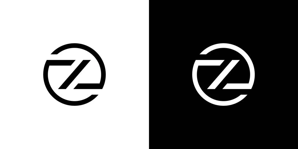 Modern and unique Z initial circle logo design abstract Stock Illustration