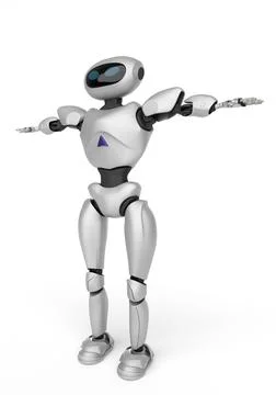 Modern android robot on a white background. 3D rendering. Stock-Fotos