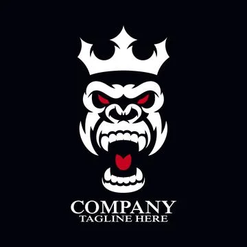 Modern angry gorilla king logo. Vector illustration Stock Illustration
