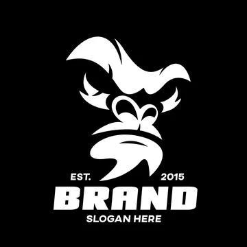 Modern angry gorilla logo. Vector illustration Stock Illustration