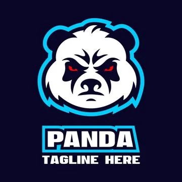 Modern angry panda logo Stock Illustration