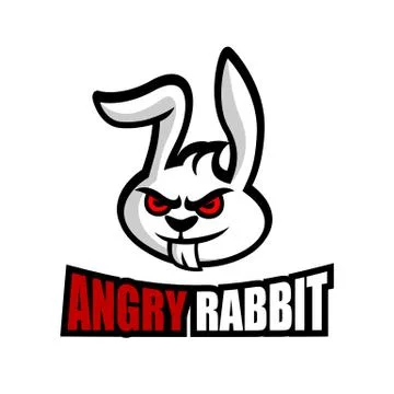 Modern angry rabbit logo. Vector illustration. Stock Illustration