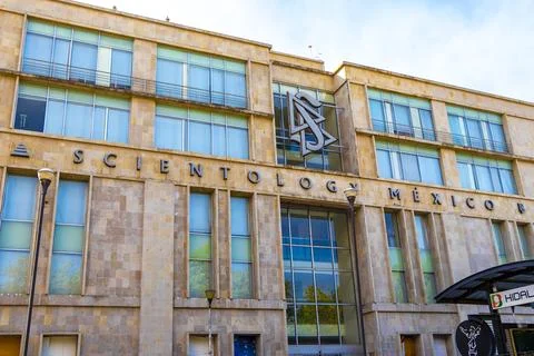 Modern angular high rise building skyscraper buildings Mexico City Mexico. Fotos de archivo