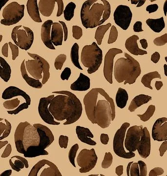 Modern animalistic pattern of leopard skin painted in natural shades Stock Illustration