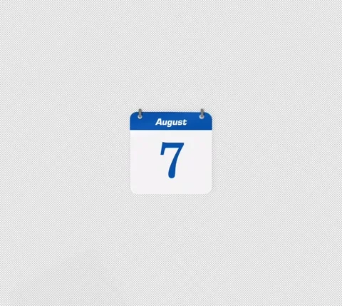 Modern Animate Flip Date Change 6 to 7 August Stock Footage 340880968