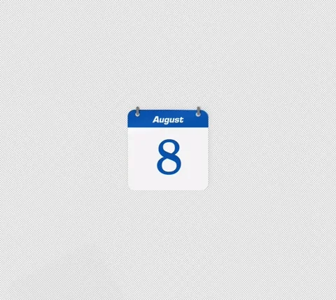 Modern Animate Flip Date Change 7 to 8 August Stock Footage 340880971