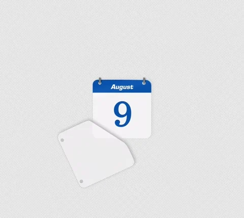 Modern Animate Flip Date Change 8 to 9 August Stock Footage 340880973