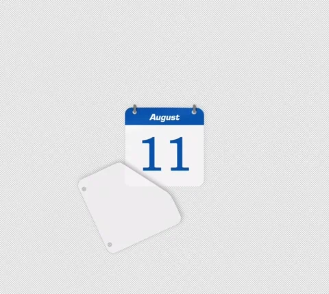 Modern Animate Flip Date Change 10 to 11 August Stock Footage 340880979