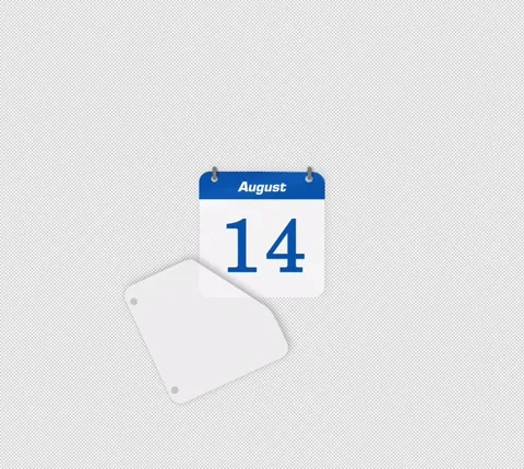 Modern Animate Flip Date Change 13 to 14 August Stock Footage 340880996