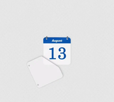 Modern Animate Flip Date Change 12 to 13 August Stock Footage 340880999