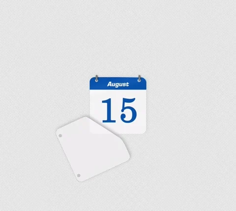 Modern Animate Flip Date Change 14 to 15 August Stock Footage 340881002