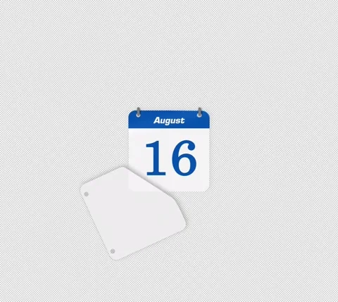 Modern Animate Flip Date Change 15 to 16 August Stock Footage 340881010