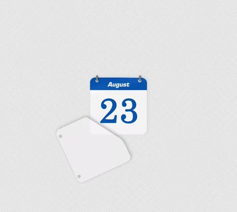 Modern Animate Flip Date Change 22 to 23 August Stock Footage 340881049