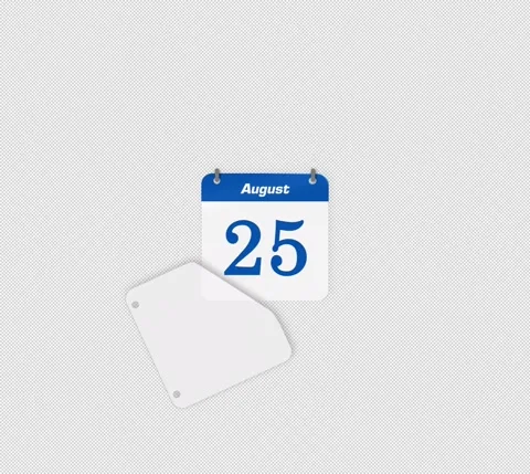 Modern Animate Flip Date Change 24 to 25 August Stock Footage 340881074