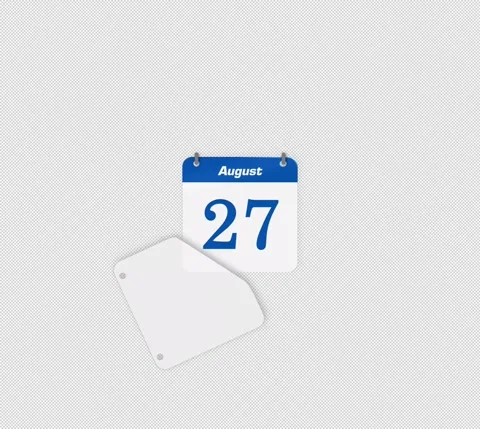 Modern Animate Flip Date Change 26 to 27 August Stock Footage 340881087