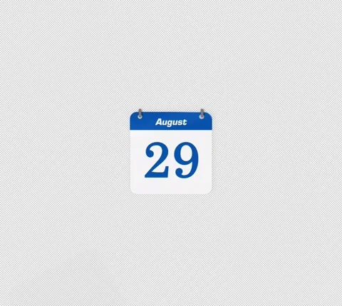 Modern Animate Flip Date Change 28 to 29 August Stock Footage 340881098