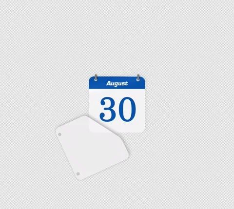 Modern Animate Flip Date Change 29 to 30 August Stock Footage 340881106