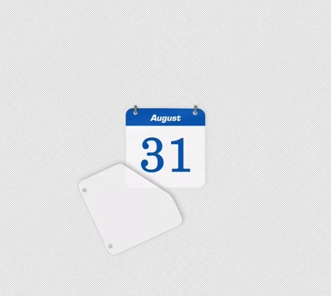 Modern Animate Flip Date Change 30 to 31 August Stock Footage 340881108
