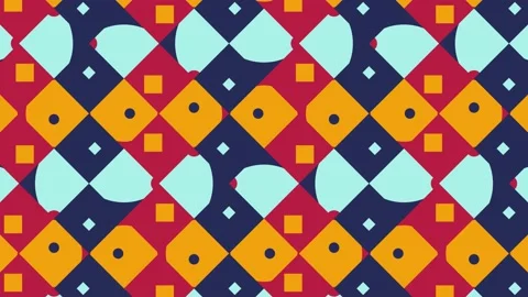 Modern animated Bauhaus pattern with geometric tiles. Trendy dynamic elements Video stock 198246622
