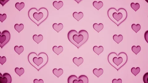 Modern animated heart pattern 3d render animation loop Stock Footage 125455330