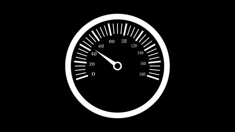 Modern Animated Speedometer in Flat Minimal Style for Vehicle HUD Stockbeeldmateriaal 310209601