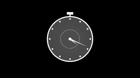 Modern Animated Stopwatch Clock Countdown Timer with Minimal Design Stock Footage 308042618