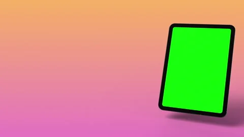 Modern, animated tablet with green screen on display. Stock Footage 254627324