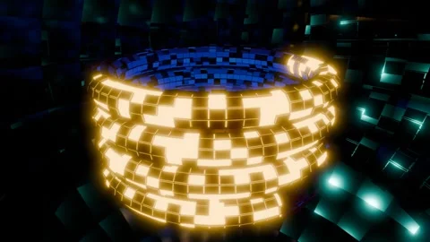 Modern Animation 4K VJ Loop - Sleek Abstract Motion Background Blue Red Teal Stock Footage 307900778