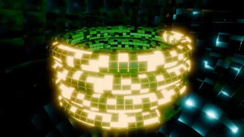 Modern Animation 4K VJ Loop - Sleek Abstract Motion Background Green Teal Go Video stock 307900781