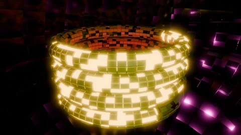 Modern Animation 4K VJ Loop - Sleek Abstract Motion Background Lime Pink Gol Video stock 307900783