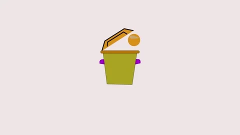 Modern animation of a dustbin icon, smoothly appearing and functioning agai.. Stock Footage 307833833
