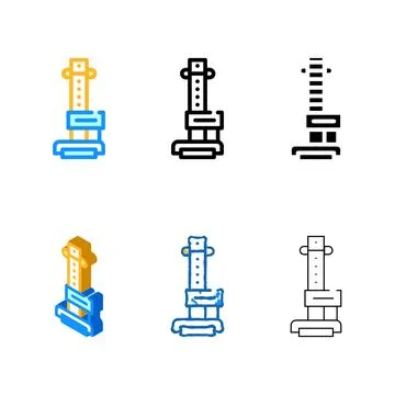 Modern anthropometry tool color icon vector sign Stock Illustration